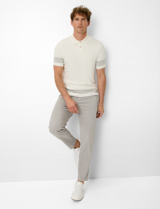 Tricou polo barbati bumbac/modal BRAX PAVEL crem [5]
