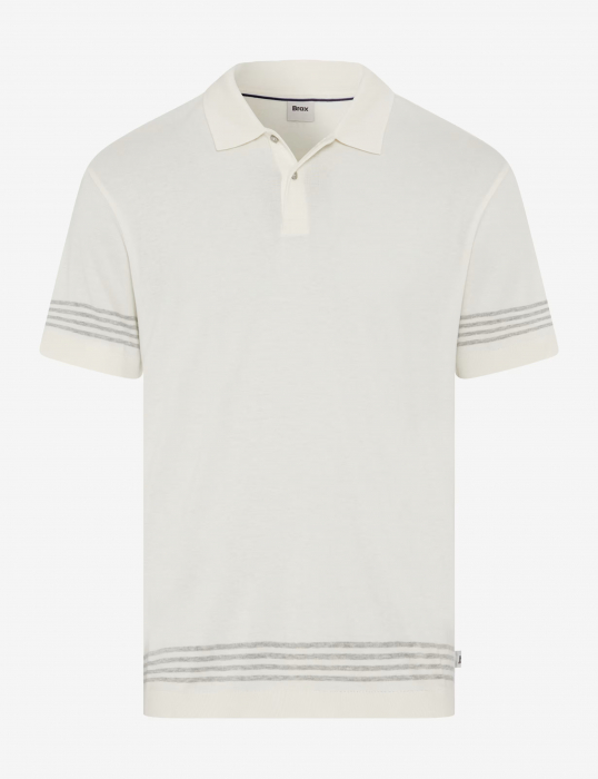 Tricou polo barbati bumbac/modal BRAX PAVEL crem [1]