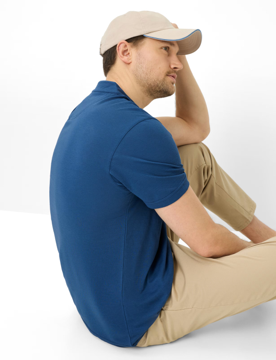 Tricou henley barbati BRAX PELE albastru [6]