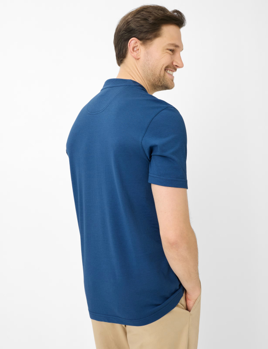 Tricou henley barbati BRAX PELE albastru [4]