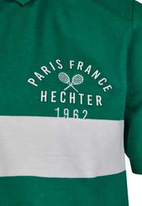 Tricou polo fermoar barbati HECHTER dungi verde/alb [3]