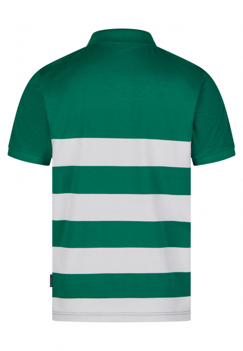 Tricou polo fermoar barbati HECHTER dungi verde/alb [2]