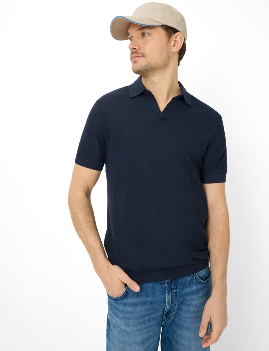 Tricou polo bumbac/modal barbati BRAX PRINCETON bleumarin [3]