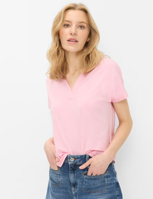 Tricou V Neck femei bumbac/modal BRAX CAELEN S roz [2]