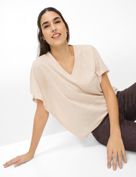 Tricou din in cu anchior femei BRAX CASSIE S bej [5]