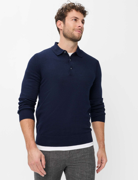 Bluza lana polo barbati BRAX PASCAL bleumarin [4]