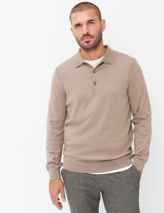 Bluza lana polo barbati BRAX PASCAL bej [4]