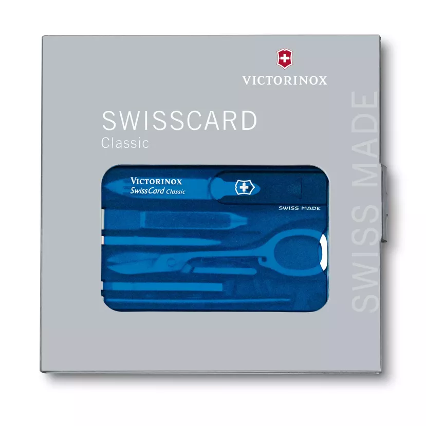 Trusa multifunctionala VICTORINOX Swiss Card Classic 10 functii albastru transparent [3]