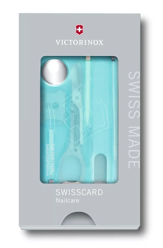 Trusa unghii multifunctionala VICTORINOX Swiss Card Nailcare 13 functii, bleu translucid [5]