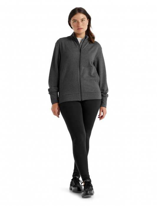 Bluza midlayer merino cu fermoar femei ICEBREAKER Central gri [5]