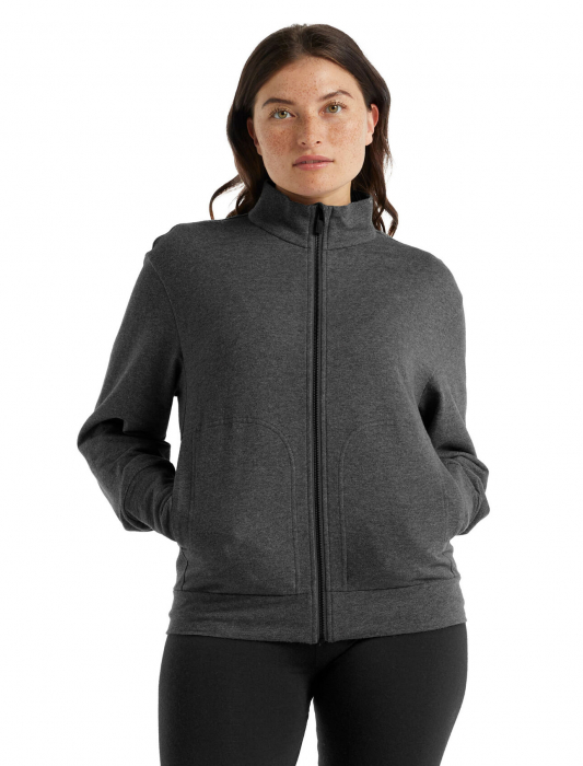 Bluza midlayer merino cu fermoar femei ICEBREAKER Central gri [2]