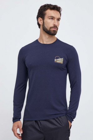 tricouri sport si outdoor - Bluza bambus/bumbac barbati VIKING ESCALANTE bleumarin print montan