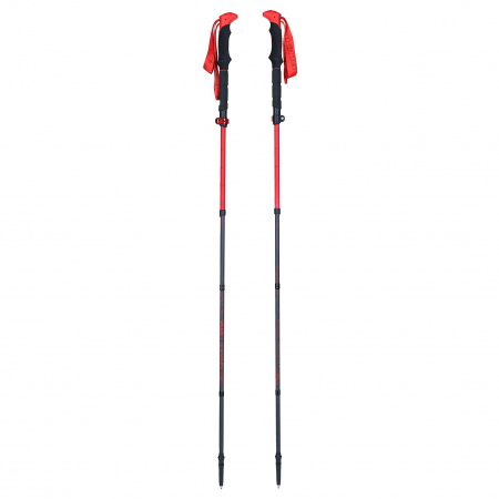 Bete trekking pliabile carbon/fibra de sticla VIKING Spider FS negru/rosu [1]