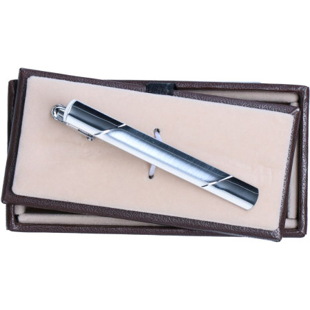 butoni ace cravata - Ac cravata LINTA argintiu satinat diagonal