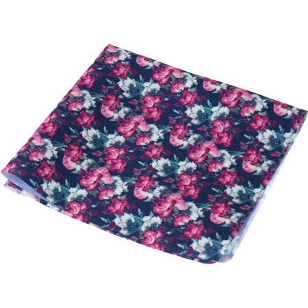 Accesorii - Batista jacquard LINTA bleumarin/roz floral