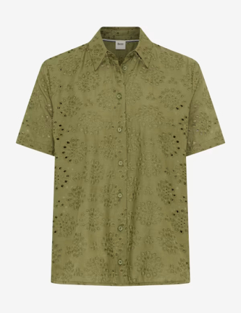 Articole femei - Bluza brodata bumbac femei BRAX VERA verde