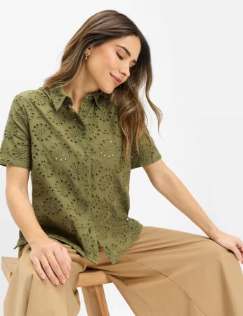 Bluza brodata bumbac femei BRAX VERA verde [4]