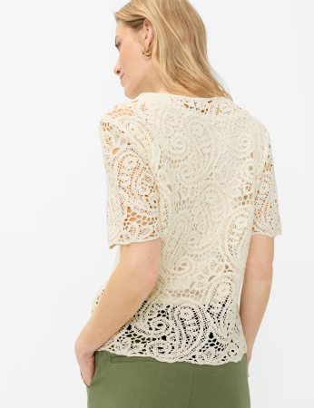 Bluza dantela bumbac femei BRAX CARA S  crem [2]