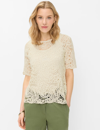 Bluza dantela bumbac femei BRAX CARA S  crem [1]