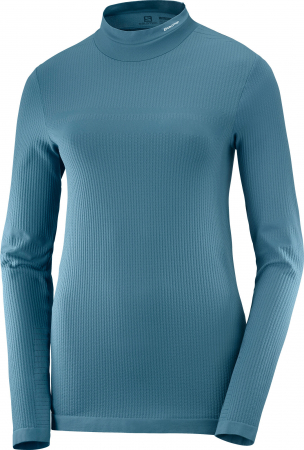 tricouri maneca lunga - Bluza de corp femei SALOMON ESSENTIAL WARM bleu