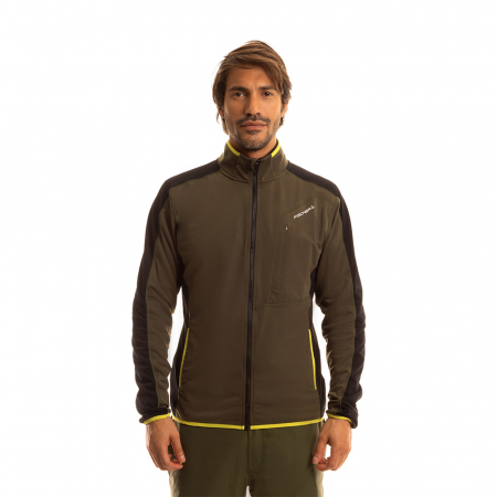bluze midlayer training fleece - Bluza midlayer barbati FISCHER UP FLEX  L VERDE/NEGRU