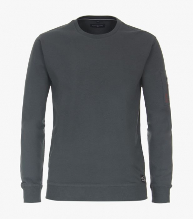 bluze midlayer training fleece - Bluza O-neck bumbac barbati CASA MODA Bergen gri