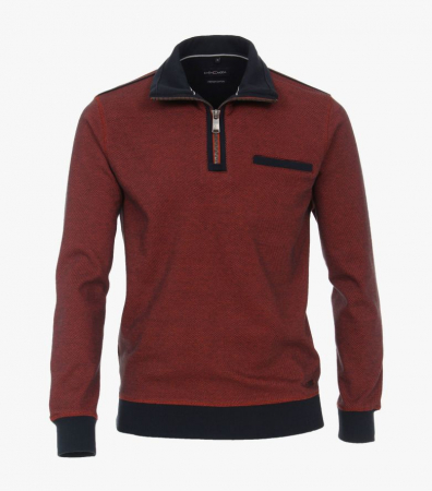 pulover troyer - Troyer 1/3 fermoar barbati CASA MODA caramiziu