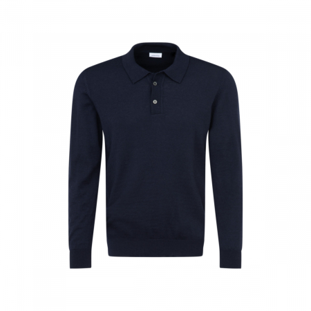 Tricouri - Bluza polo merino barbati SEIDENSTICKER Shaped bleumarin