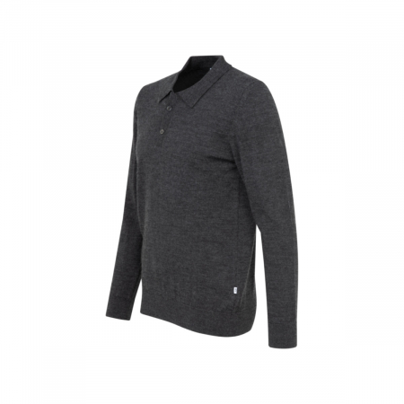 Bluza polo merino barbati SEIDENSTICKER Shaped gri [2]
