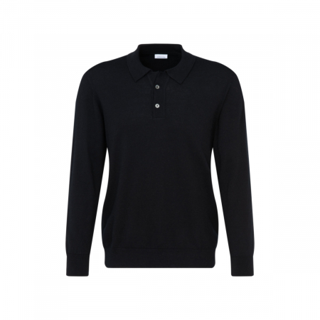 Tricouri - Bluza polo merino barbati SEIDENSTICKER Shaped negru
