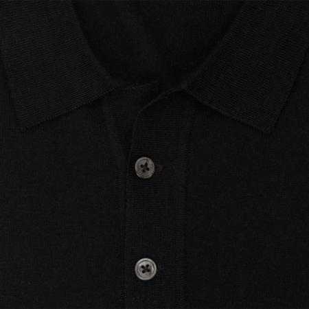 Bluza polo merino barbati SEIDENSTICKER Shaped negru [2]
