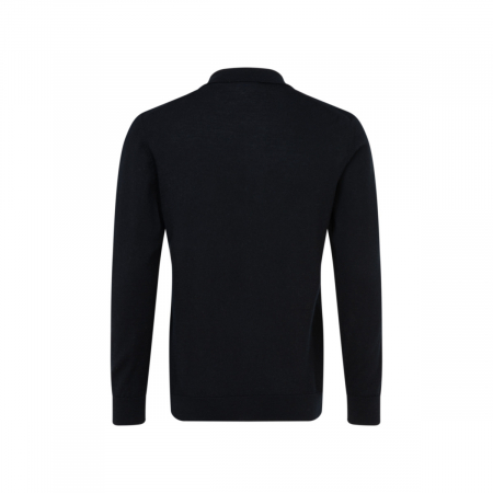 Bluza polo merino barbati SEIDENSTICKER Shaped negru [1]