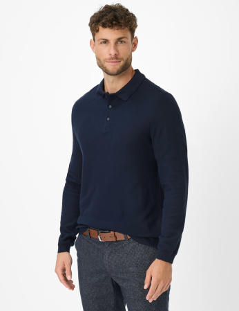 Bluza polo bumbac/modal barbati BRAX PAROS bleumarin [2]