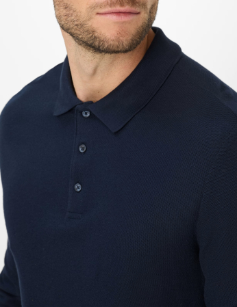 Bluza polo bumbac/modal barbati BRAX PAROS bleumarin [6]