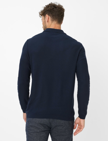 Bluza polo bumbac/modal barbati BRAX PAROS bleumarin [3]