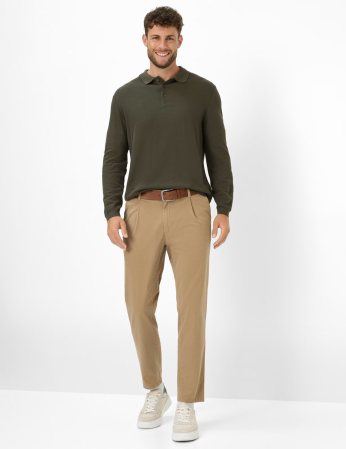 Bluza polo bumbac/modal barbati BRAX PAROS kaki [5]