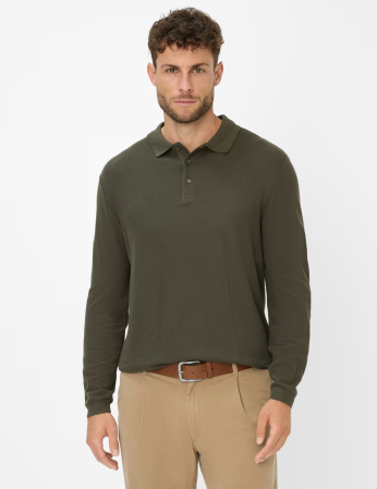 Bluza polo bumbac/modal barbati BRAX PAROS kaki [2]