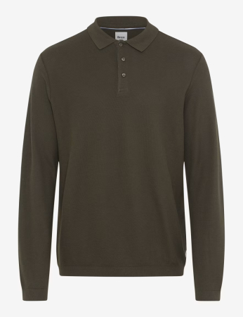 tricouri polo - Bluza polo bumbac/modal barbati BRAX PAROS kaki