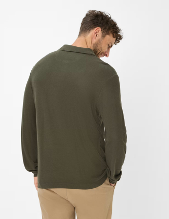 Bluza polo bumbac/modal barbati BRAX PAROS kaki [3]