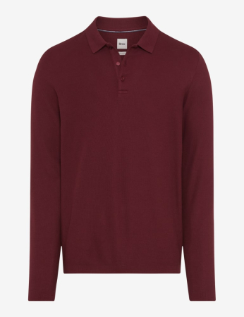 tricouri polo - Bluza polo bumbac/modal barbati BRAX PAROS visiniu