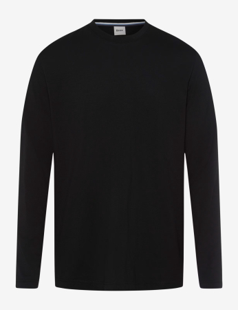 tricouri maneca lunga - Bluza bumbac barbati BRAX TIMON negru
