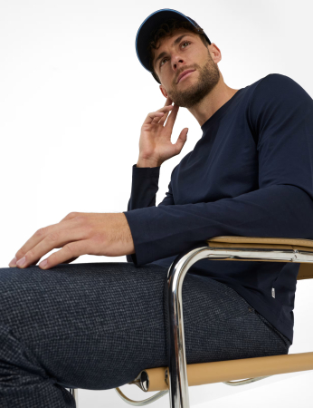 Bluza bumbac barbati BRAX TIMON bleumarin [5]