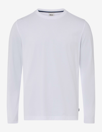 tricouri maneca lunga - Bluza bumbac barbati BRAX TIMON alb