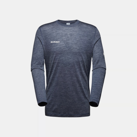 tricouri sport si outdoor - Bluza multisport lana/lyocell MAMMUT Tree FL bleumarin