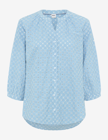 Articole femei - Bluza brodata bumbac maneca 3/4 femei BRAX VELIA bleu