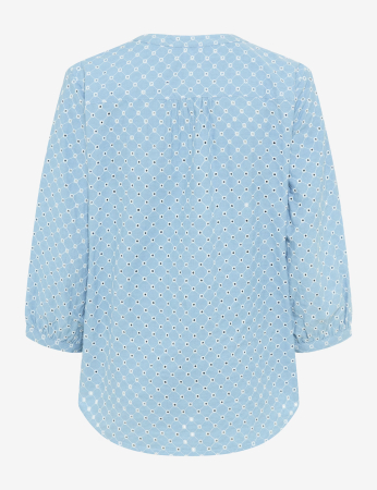 Bluza brodata bumbac maneca 3/4 femei BRAX VELIA bleu [3]