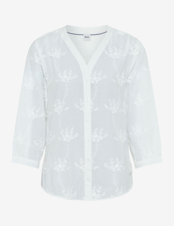 topuri camasi pulovere dama - Bluza brodata bumbac femei BRAX VELIA alb