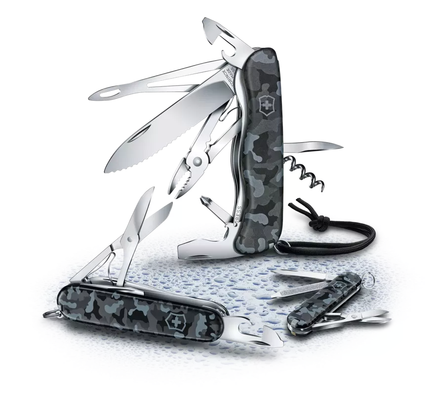 Cutit de buzunar multifunctional VICTORINOX Huntsman 15 functii camuflaj bleumarin [2]