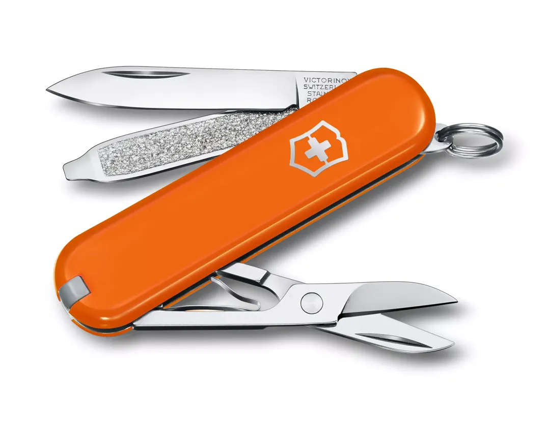 accesorii outdoor - Cutit de buzunar multifunctional VICTORINOX Classic SD 7 functii portocaliu Mango Tango