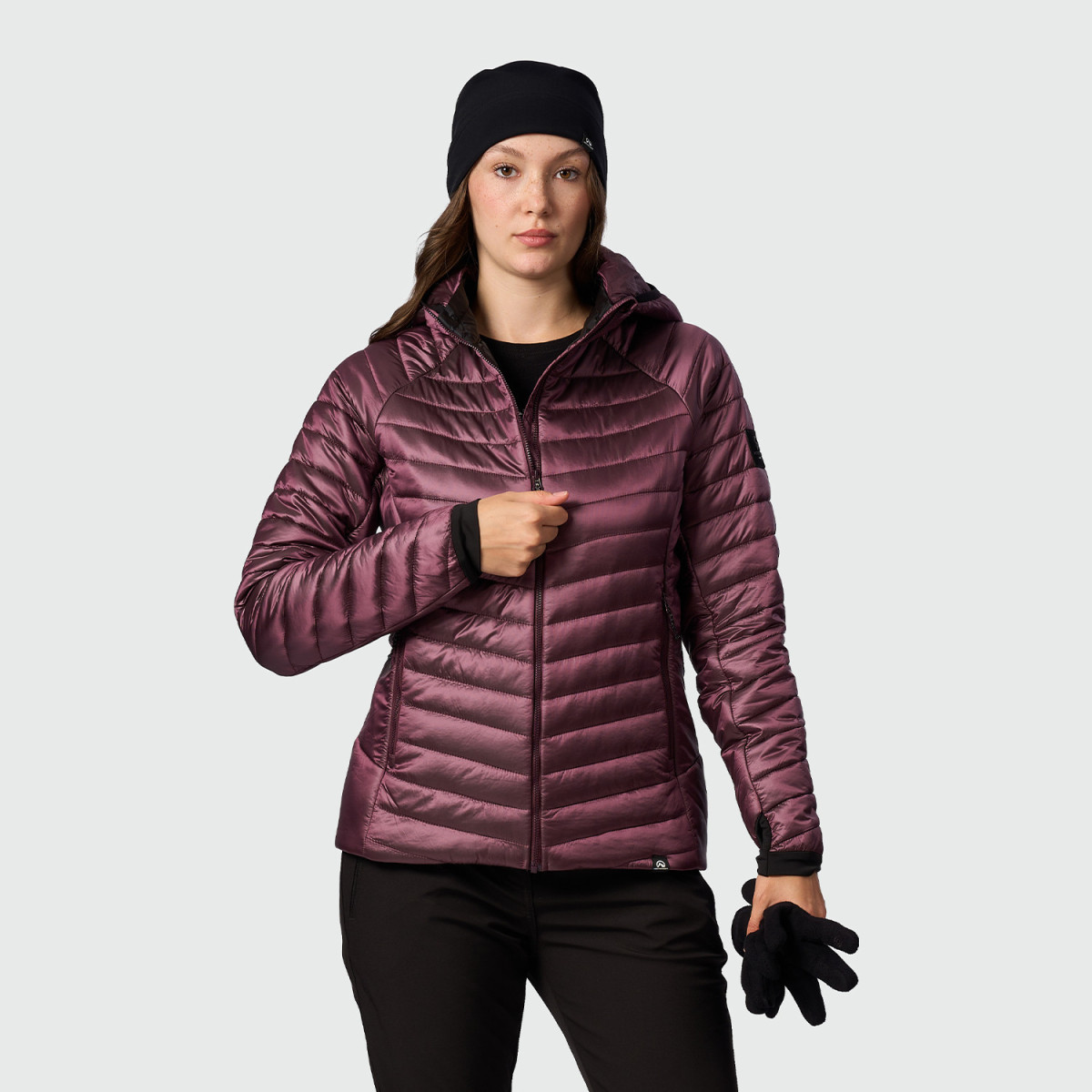 outdoor sport dama - Jacheta matlasata gluga NORTHFINDER MARCELA visiniu
